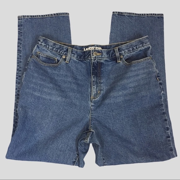 Lands End High Rise Straight Jeans Womens 16 - Picture 1 of 11